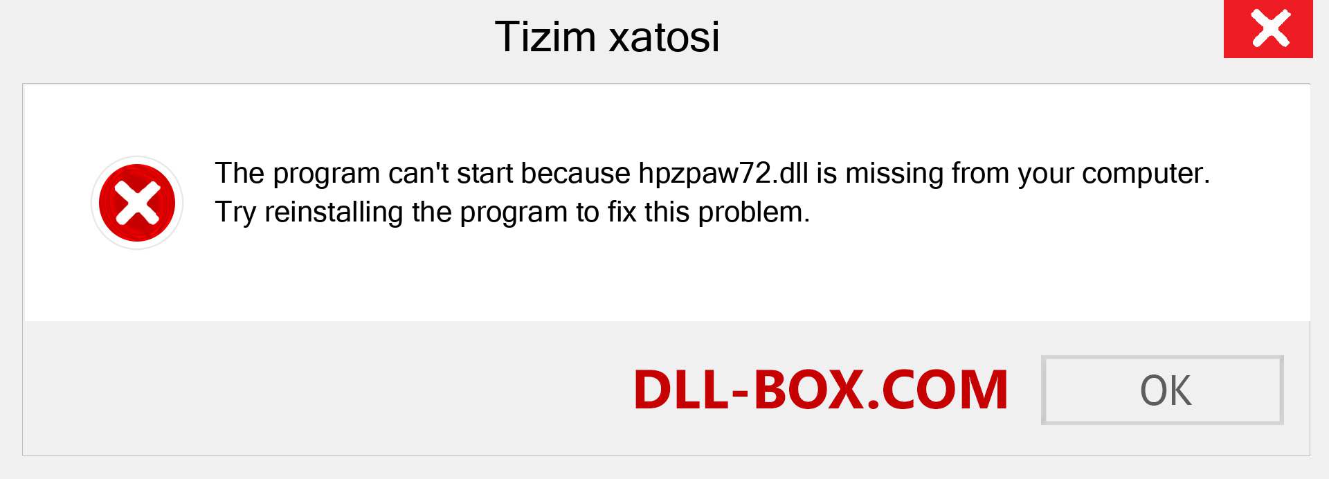 hpzpaw72.dll fayli yo'qolganmi?. Windows 7, 8, 10 uchun yuklab olish - Windowsda hpzpaw72 dll etishmayotgan xatoni tuzating, rasmlar, rasmlar